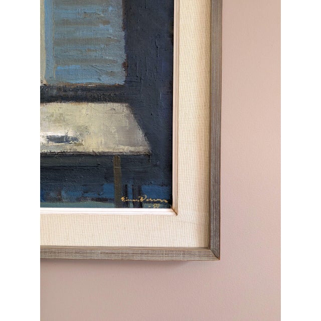1959 Mid-Century Modern 'A Moment of Quiet' Vintage Swedish Interior Still Life Oil Painting, Framed For Sale - Image 6 of 10