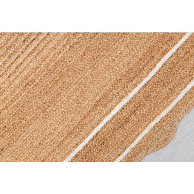 Textile White Natural Jute Wave Scallop 9x12 Ft. For Sale - Image 7 of 12