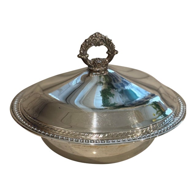 Late 20th Century Silver Plated Serving Bowl Dish For Sale
