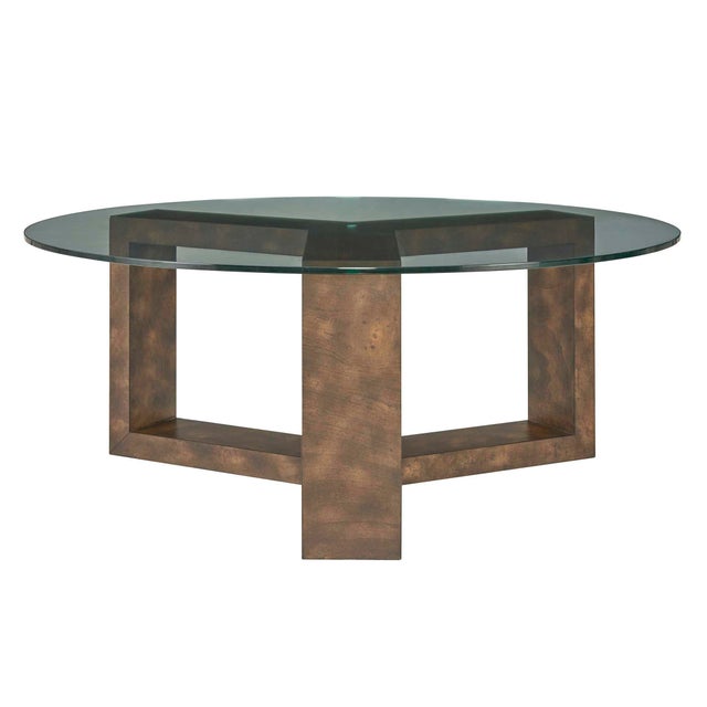 Kenneth Ludwig Chicago Ignis Round Glass Coffee Table For Sale - Image 4 of 5