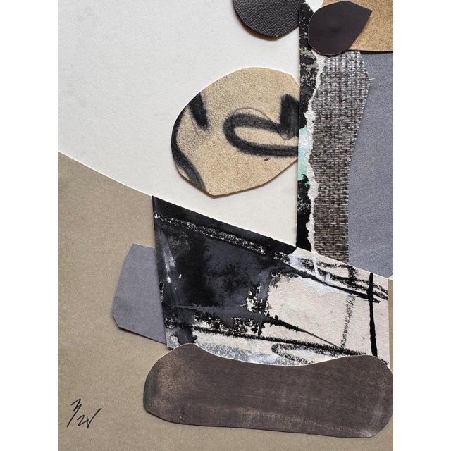 Brown "Vessel 6" Original Mixed-Media Framed Collage on Paper by Zac Woodiel For Sale - Image 8 of 11