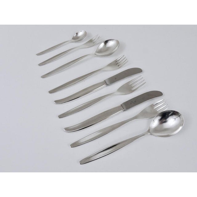 Metal Silver-Plated Stockholm Flatware by Kurt Mayer for WMF, Germany, 1960s, Set of 120 For Sale - Image 7 of 9