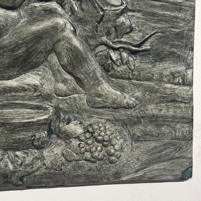 Neoclassical Vintage Figural Bas-Relief Wall Plaque With Children and Grapes For Sale - Image 3 of 12