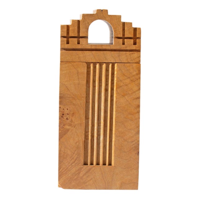 “Castles” Burl Maple Wood Architectural Box by Michael Elkan For Sale
