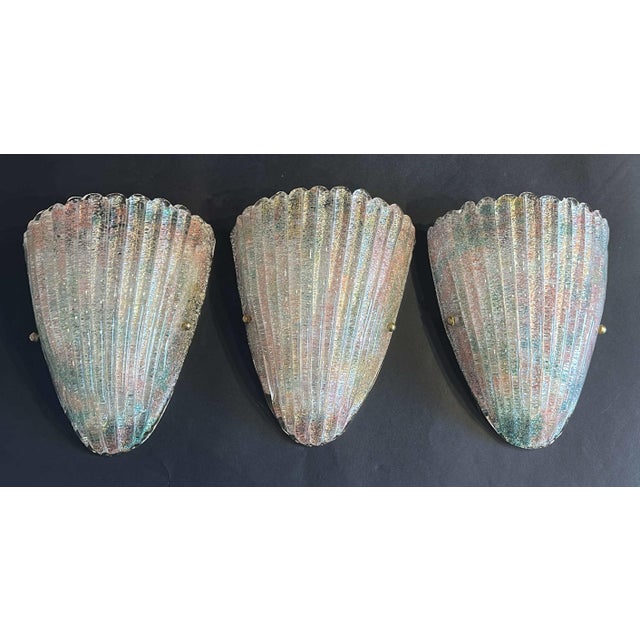 1960s Green and Pink Graniglia Shield Sconce For Sale - Image 10 of 13