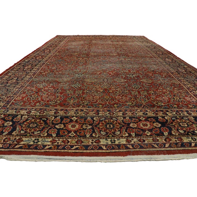 Antique Persian Mahal Rug, 12'00 X 20'04 For Sale - Image 4 of 10