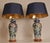 Chinese Vintage Famille Rose Vase Lamps Chinese Porcelain Blue Fond Table Lamps - a Pair For Sale - Image 3 of 14