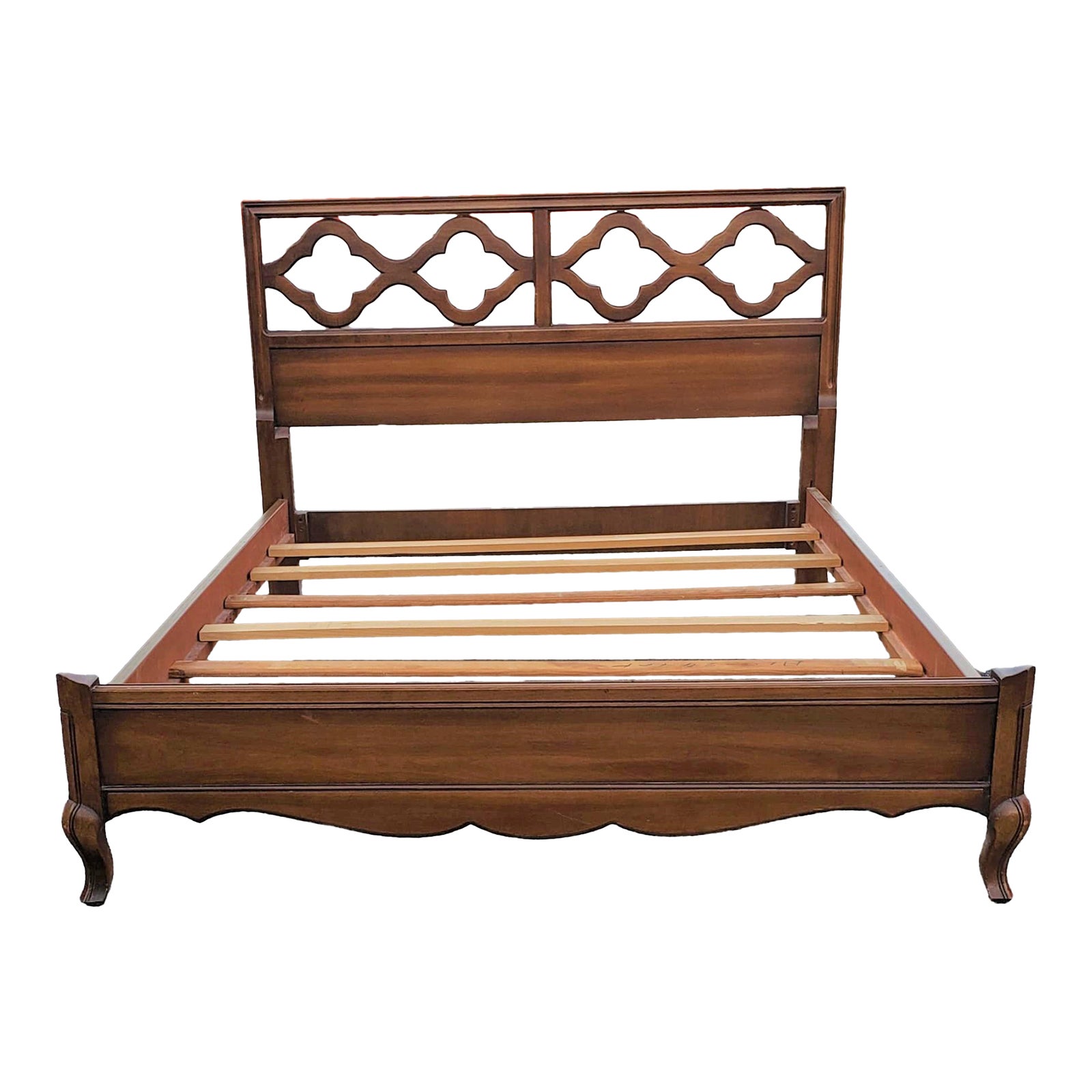 Drexel Early 20th Century Vintage Walnut French Provincial Full Size