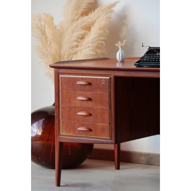 Svend aage madsen desk: a design icon in teak by hp hansen treat yourself to a masterpiece of scandinavian furniture. This...