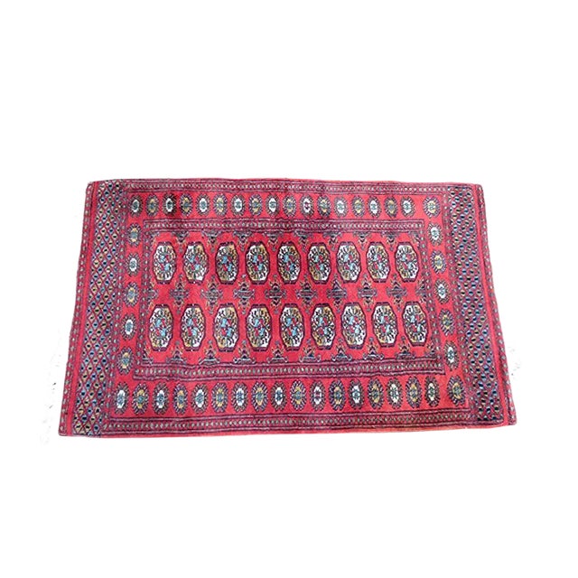 Pakistani Handwoven Bokhara Royal Woolen Carpet, 1980s For Sale