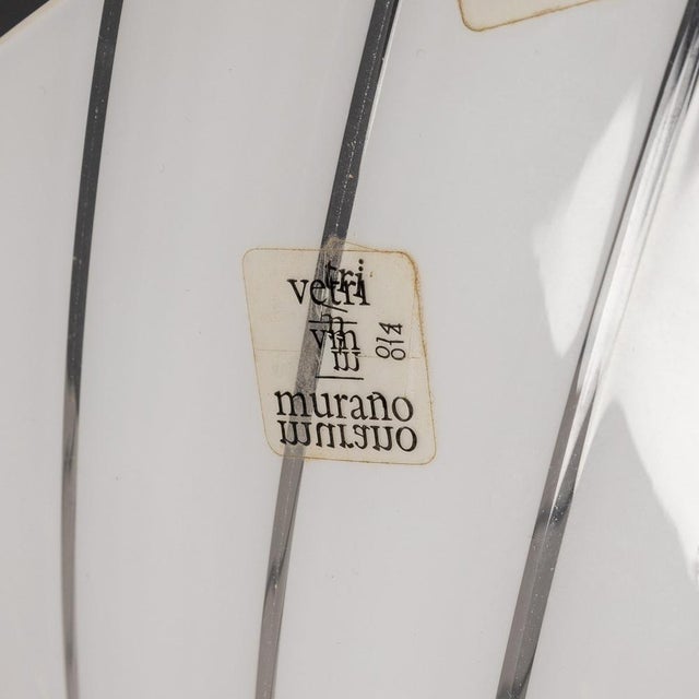 20th Century Italian Murano Glass Swirl Bowl Pendant Light by Avmazzega, 1970s For Sale - Image 9 of 11