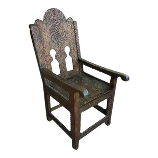 Moroccan Cedar Wood Chairs & Table For Sale