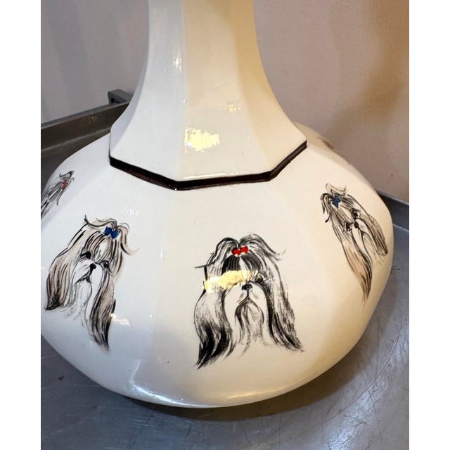 1960s 1960s Ceramic Shih Tzu Lamp For Sale - Image 5 of 5