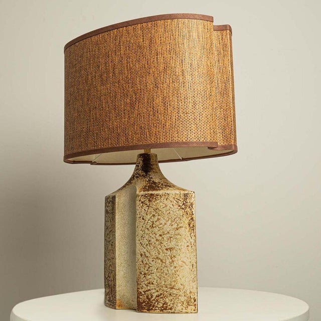 1960s Large Ceramic Table Lamp attributed to Haico Nietzsche for Soholm, Denmark, 1960s For Sale - Image 5 of 15