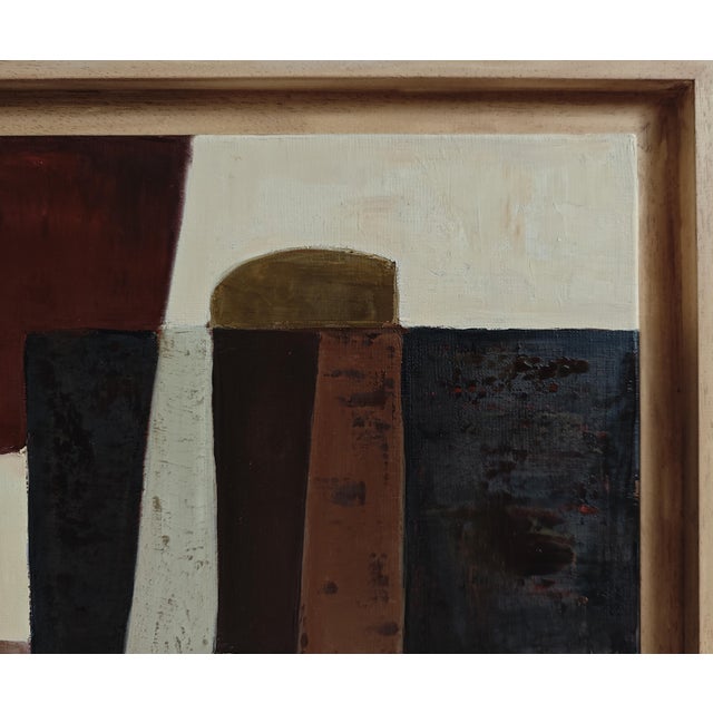 Ce Qui Affleure — Original Abstract Geometric Oil Painting, Framed by Sophie Dumont, 2026 For Sale - Image 4 of 8