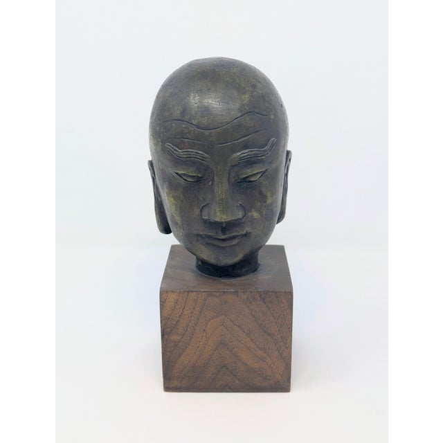Traveling Man treasures is selling this antique Chinese bronze Luohan (Arhat) head, representing an enlightened disciple...
