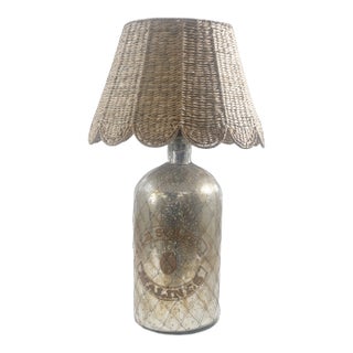 Pair of Ornate Mercury Glass Lamps For Sale