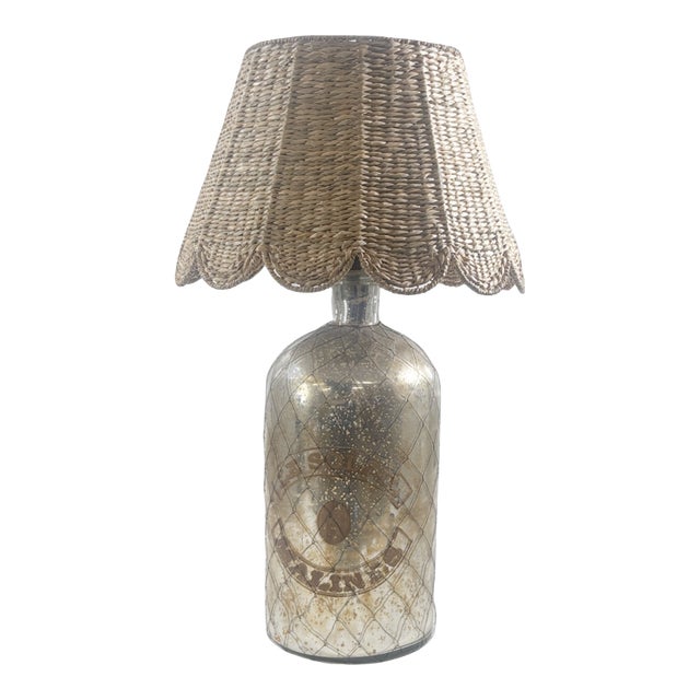 Pair of Ornate Mercury Glass Lamps For Sale