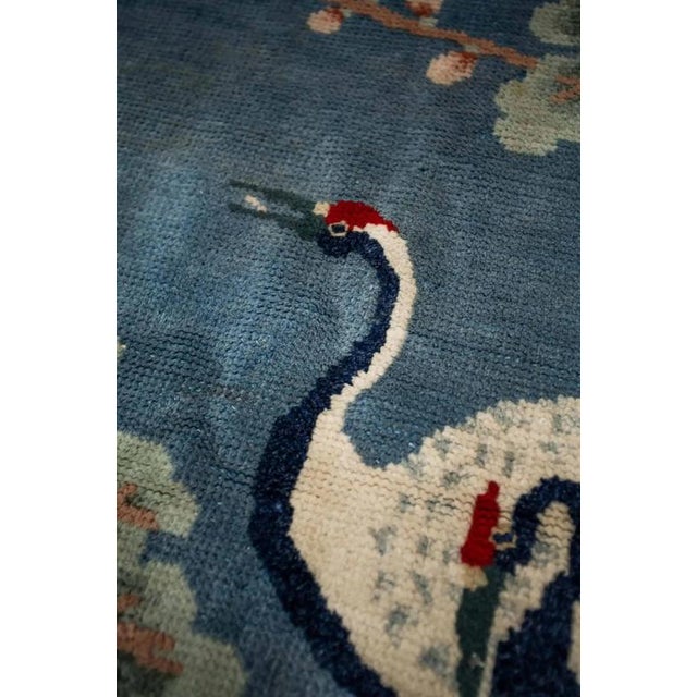 Antique Chinese Ningxia Rug with Storks For Sale - Image 3 of 9