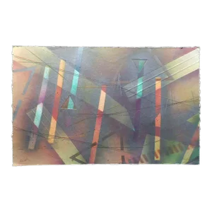 1980s Catherine Ruane "Debut" Original Acrylic Mixed-Media Print on Japon Paper