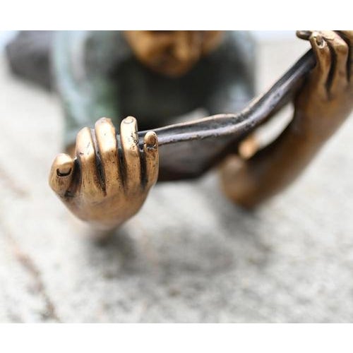 Lifesize Reading Boy and Girl Statues in Bronze, Set of 2 For Sale - Image 11 of 13