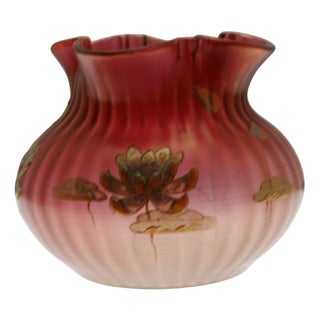 Art Nouveau Glass Vase with Enamel Decor, 1890s For Sale