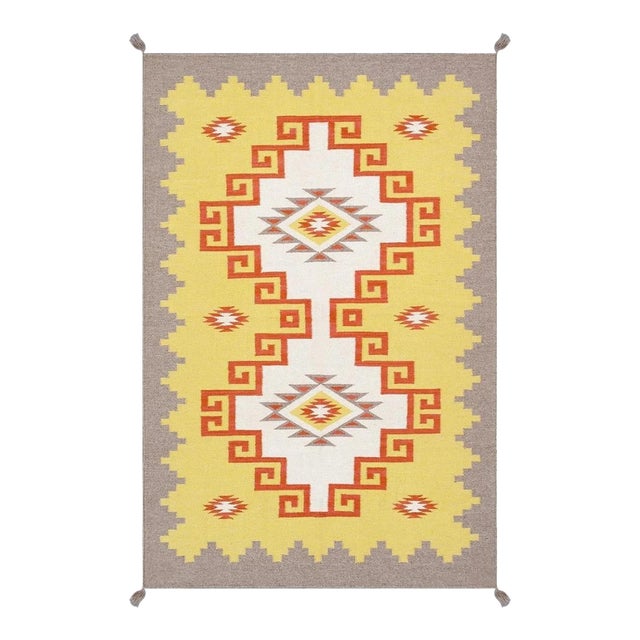 Tuscany Wool Yellow Area Rug, 3'11'' X 6' 0'' For Sale