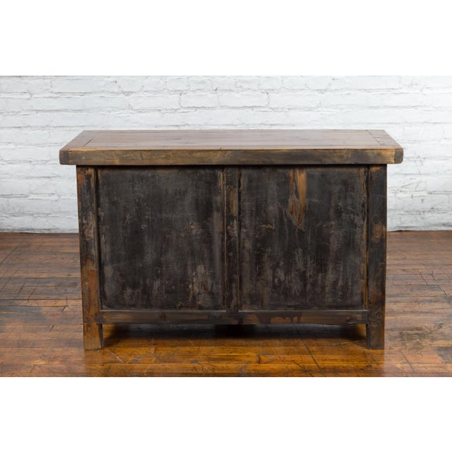 Antique Chinese Double Door Console Cabinet For Sale - Image 9 of 13