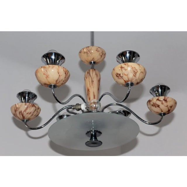 Art Deco Chandelier in Chrome, 1930s For Sale - Image 12 of 13