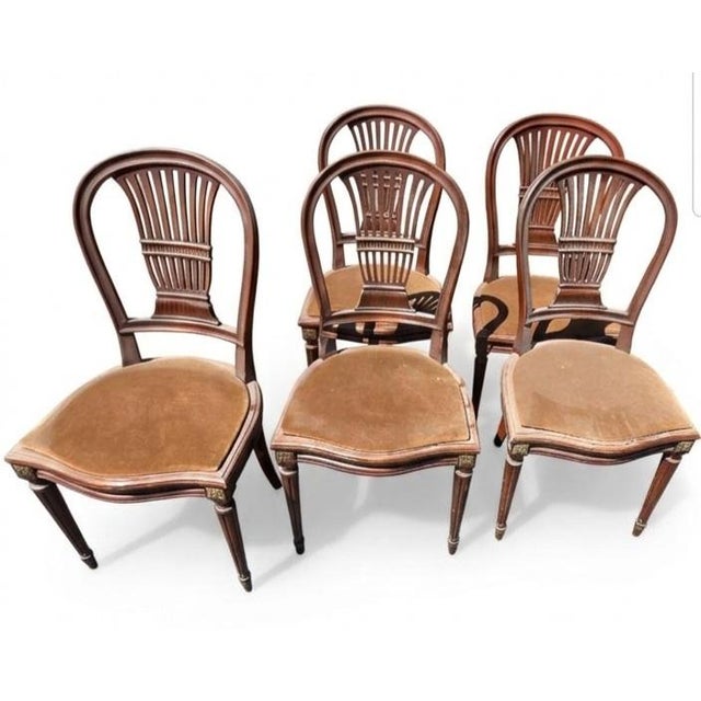 Late 18th Century Louis XVI Period Hot Air Balloon Set of Five Side Chairs For Sale In Los Angeles - Image 6 of 6