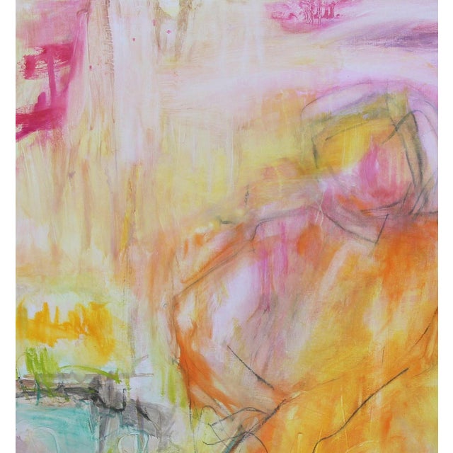 Trixie Pitts "Monk in the Tulip Garden" by Trixie Pitts Large Abstract Oil Painting For Sale - Image 4 of 9