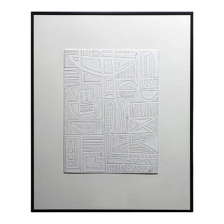 Contemporary Abstract Geometric Cut Board Drawing by Moya Aiken, Framed For Sale