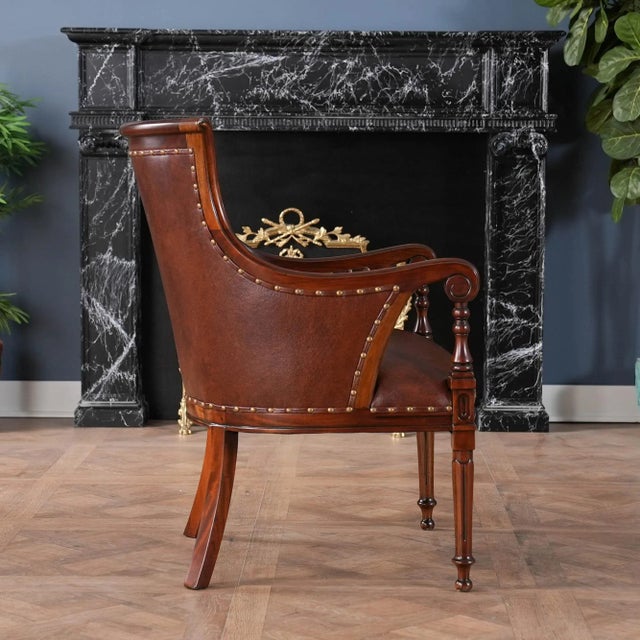 21st Century Leather Regency Chair For Sale - Image 9 of 12