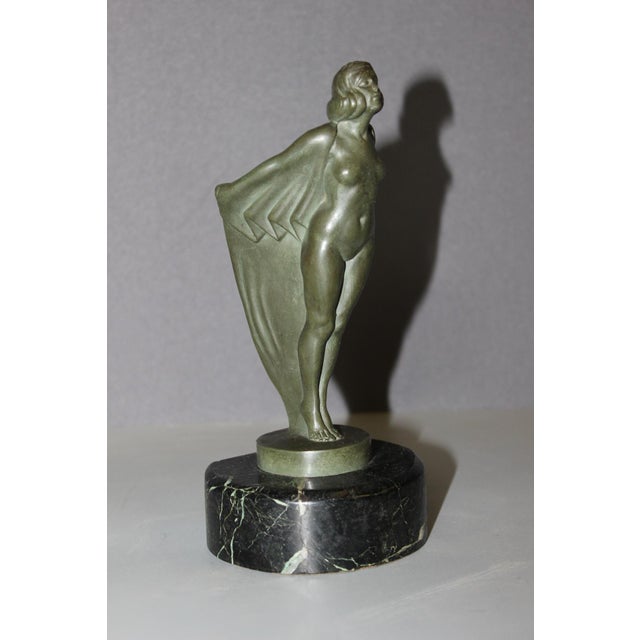 Figure of Young Woman with a Veil by Max Le Verrier, 1930s For Sale - Image 11 of 13