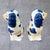 Vintage Blue White Staffordshire Spaniel Dog Salt Pepper Shakers Ceramic Pair⁠ For Sale - Image 4 of 8