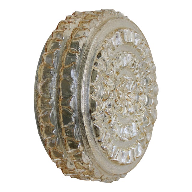 Mid-Century Modern Light Amber Glass Sconce For Sale