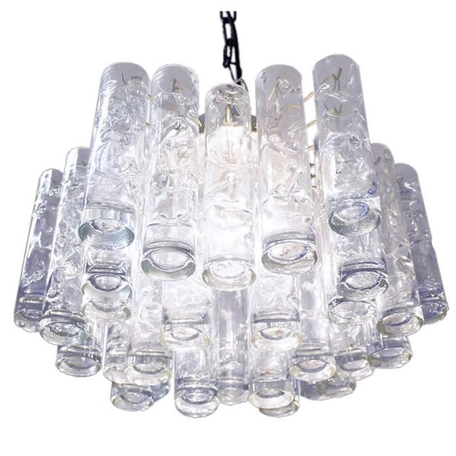 Lava Murano Glass Tubes & Brass Ceiling Lamp, 1960s, Germany For Sale - Image 9 of 9