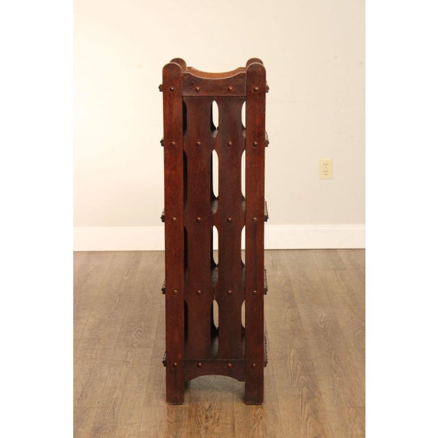 Antique Mission Oak Open Bookshelf Etagere For Sale - Image 9 of 12