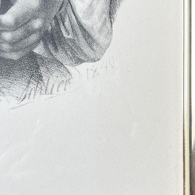 A vintage professionally framed lithograph of Johann Sebastian Bach. This print was created after the original Elias...