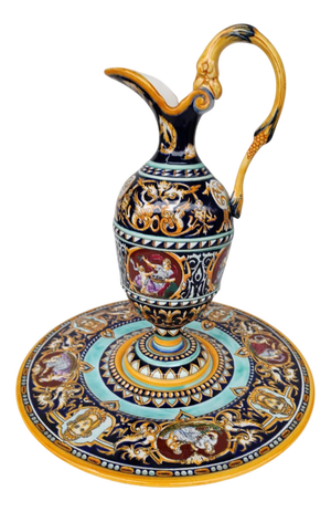 Earthenware Ewer and Basin from Gien, 1970s, Set of 2