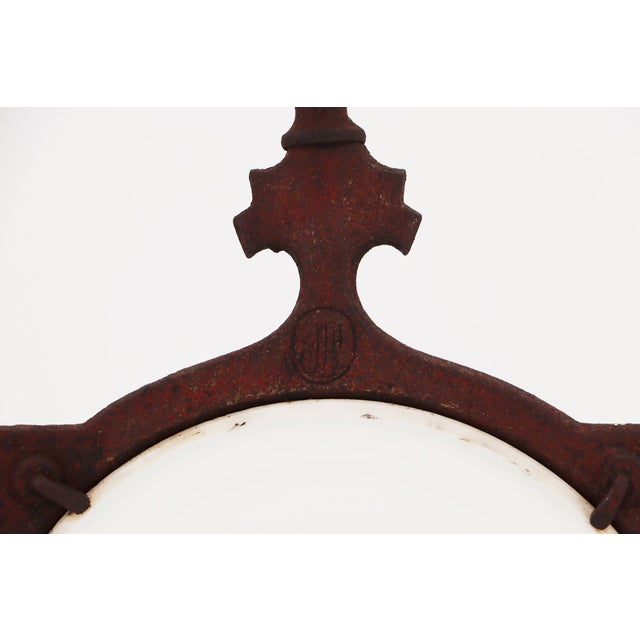 Exquisite Cast Iron Chamberstick With Porcelain Reflector, French, 19th Century For Sale - Image 15 of 17