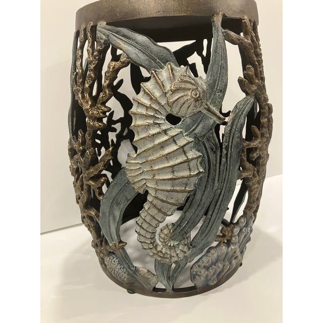 1990s Seahorse Motif Taboret For Sale - Image 4 of 8