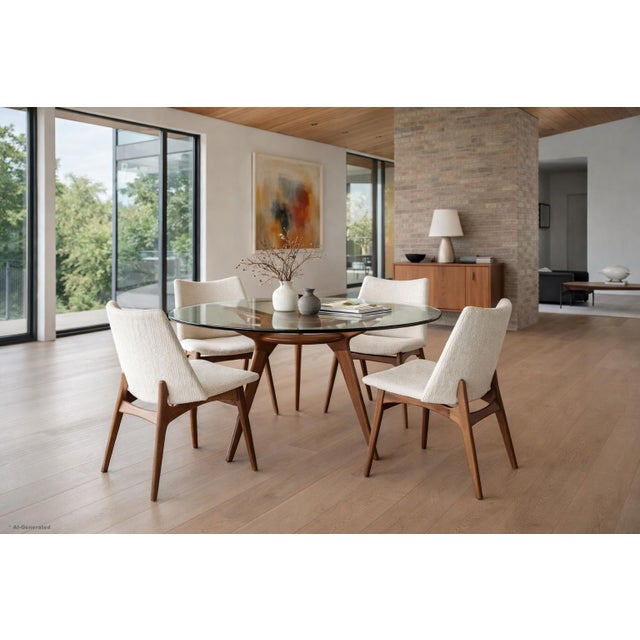 A remarkable example of American mid-century modern design, this vintage Model 1135-T dining table was created in the...
