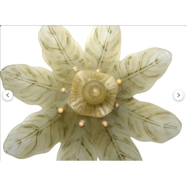 Mid-Century Modern Art Deco French Glass Ceiling Light attributed to Degue-Verreries, 1980s For Sale - Image 3 of 8
