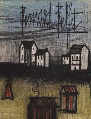 Bernard Buffet Landscape Original Lithograph 1967