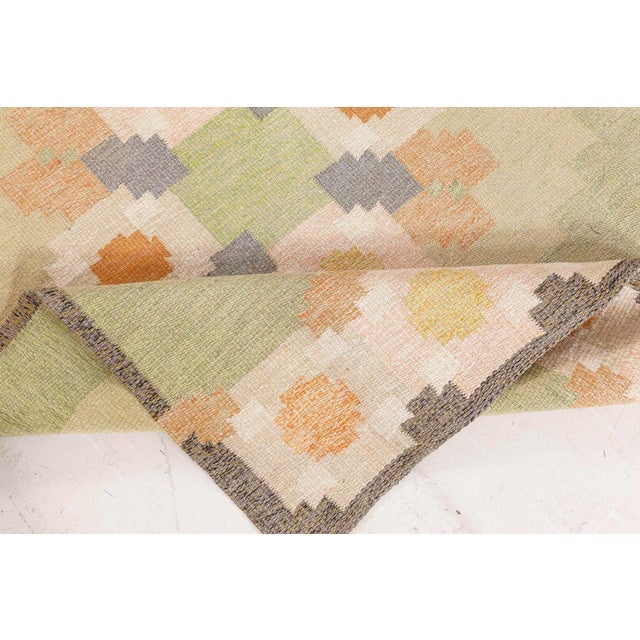 Doris Leslie Blau Vintage Swedish Flat Woven Rug by Ingegerd Silow For Sale In New York - Image 6 of 9