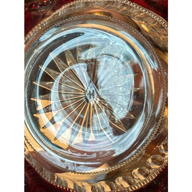 Transparent Antique Heisey Glass No. 1220 "Punty Band" Ruby Stained Berry Bowl, C. 1900 For Sale - Image 8 of 8