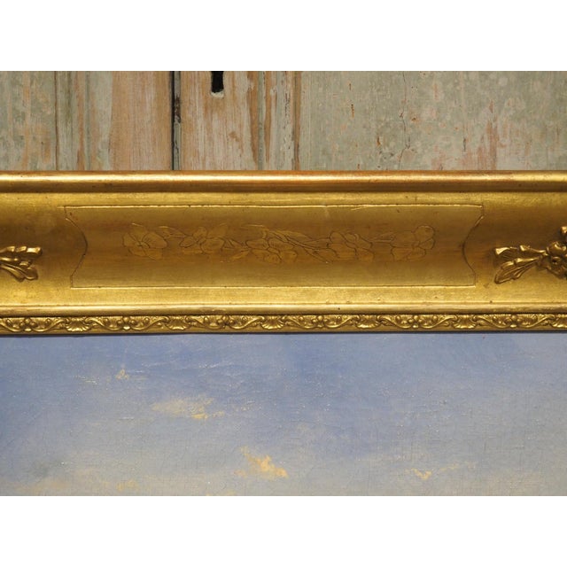 19th Century 19th Century French Chateau Landscape Oil on Canvas Painting in Giltwood Frame For Sale - Image 5 of 15