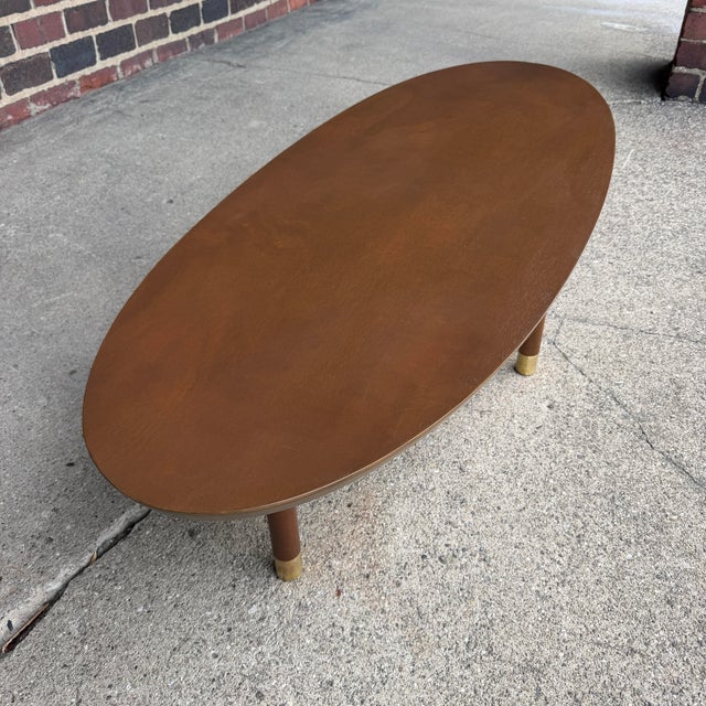 Mid-Century Modern Refinished Mid Century Modern Walnut Surfboard Coffee Table For Sale - Image 3 of 9