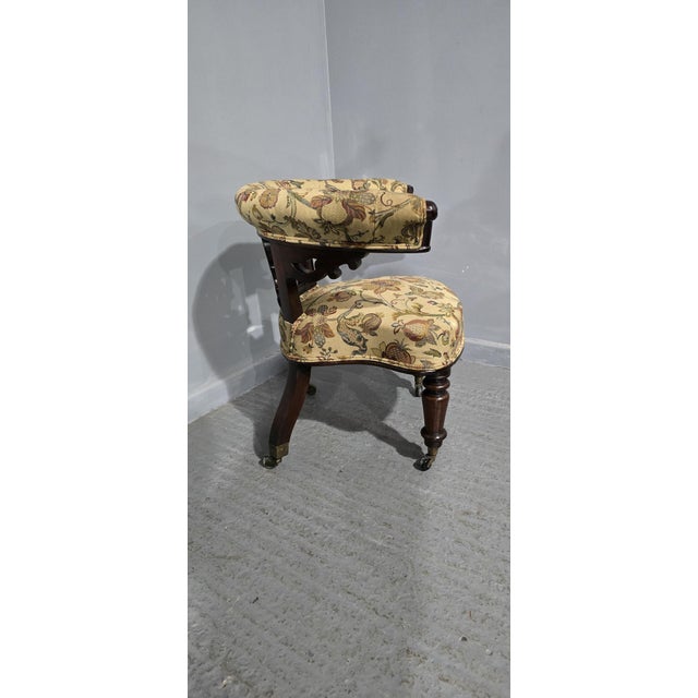 Black Horseshoe Back Desk Chair, 1850 For Sale - Image 8 of 11